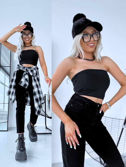 BLACK crop top "BETTY 004"